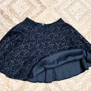 Black Damask Mini Skirt